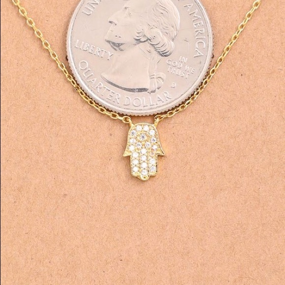 Tiny Hamsa Necklace - Picture 2 of 3